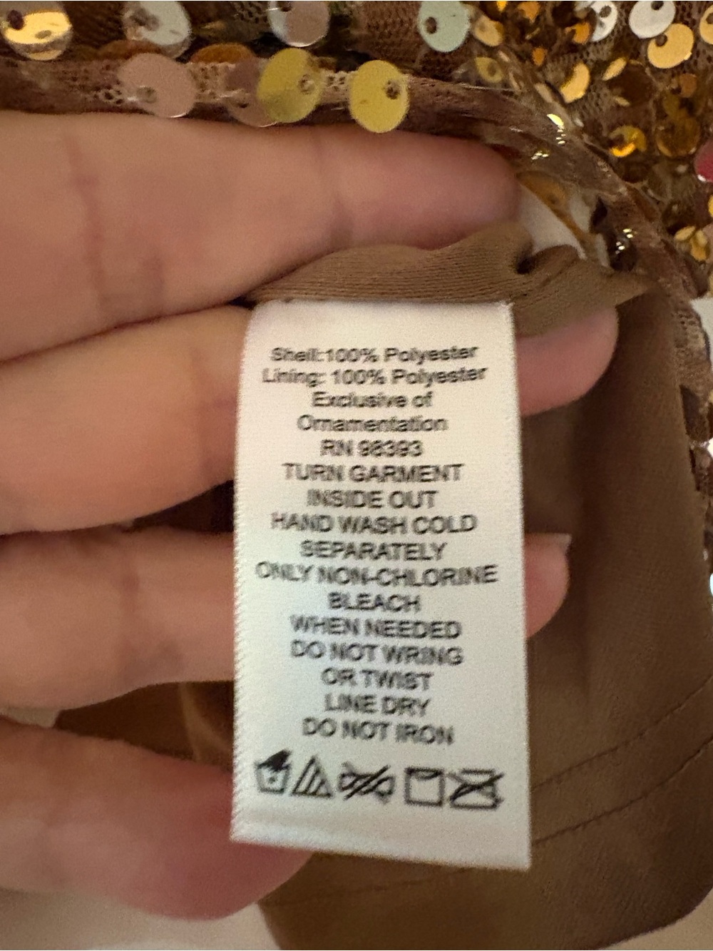 NWOT - Kris Jenner Kollection  Gold Sequin Scoop-Neck Tunic - Picture 15 of 15